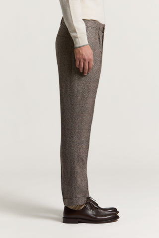 Pantalon en flanelle de soie, laine et cachemire