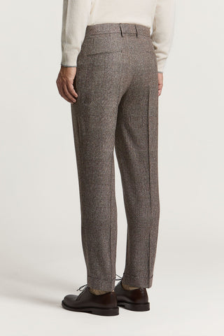Pantalon en flanelle de soie, laine et cachemire