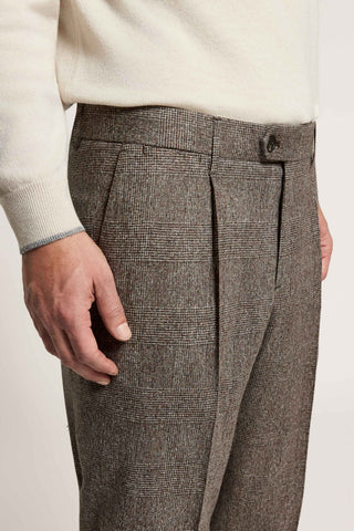Pantalon en flanelle de soie, laine et cachemire
