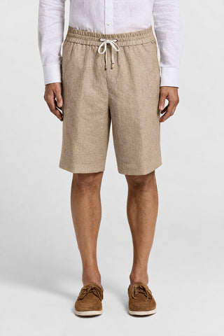 Linen canvas jogger Bermuda shorts
