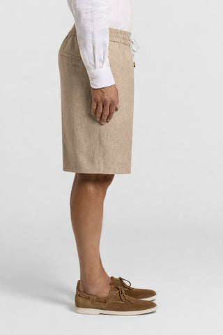 Linen canvas jogger Bermuda shorts