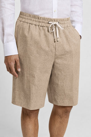 Linen canvas jogger Bermuda shorts