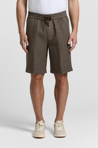 Joggerbermudashorts aus Leinengewebe 