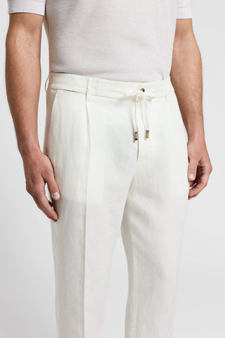Lightweight linen canvas jogger trousers