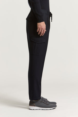 Pure wool gabardine chino trousers