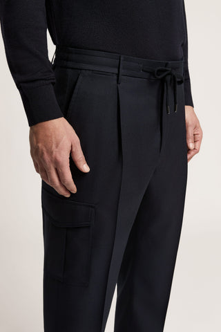 Pure wool gabardine chino trousers