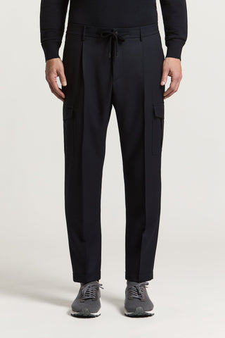 Pure wool gabardine chino trousers