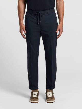 Cotton-blend poplin jogger trousers
