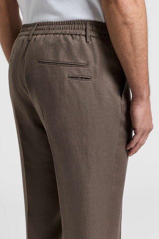 Pure linen gabardine trousers