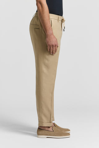 Pure linen gabardine trousers