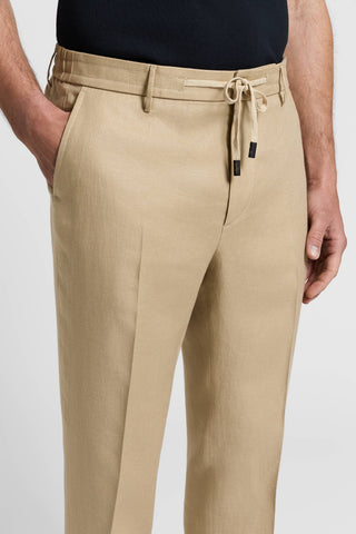 Pure linen gabardine trousers
