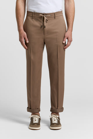 Cotton and wool twill jogger trousers