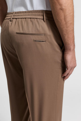 Cotton and wool twill jogger trousers