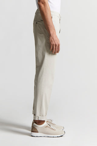 Stretch cotton gabardine chino trousers