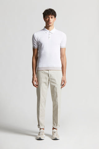 Stretch cotton gabardine chino trousers