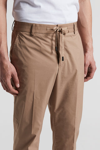 Stretch cotton lightweight canvas jogger trousers