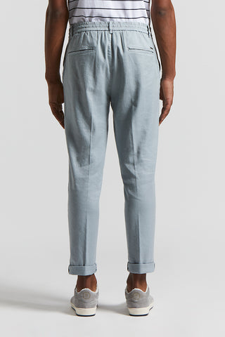 Stretch linen-cotton twill jogger trousers