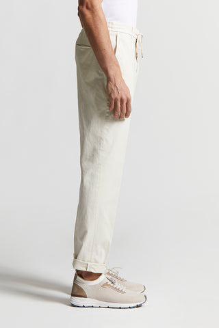 Stretch cotton gabardine jogger trousers