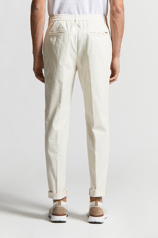 Stretch cotton gabardine jogger trousers