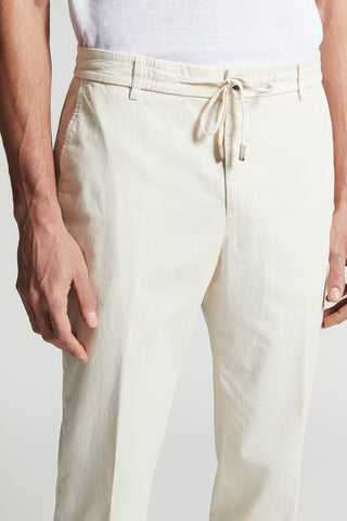 Stretch cotton gabardine jogger trousers