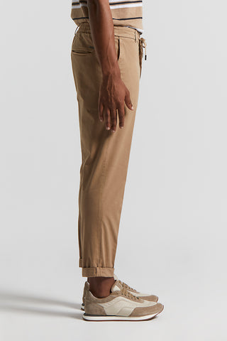 Stretch cotton gabardine jogger trousers