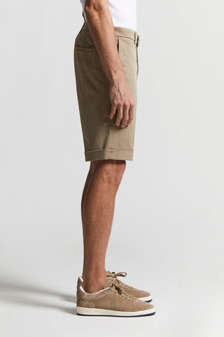 Stretch cotton gabardine Bermuda shorts