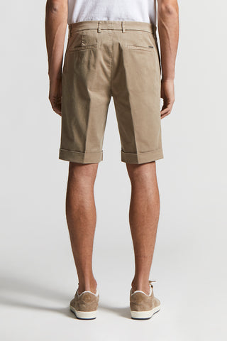 Stretch cotton gabardine Bermuda shorts