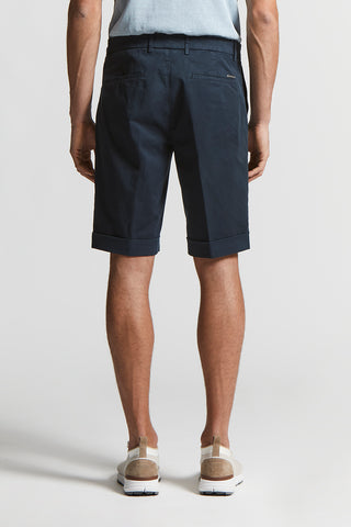 Stretch cotton gabardine Bermuda shorts