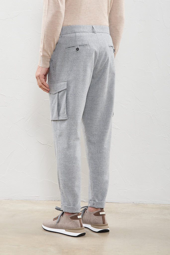 Single-pleat flannel chinos  