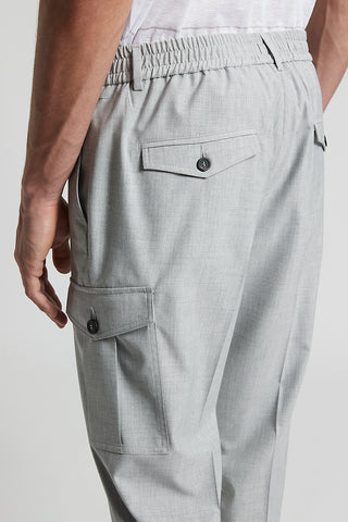 Technical viscose canvas chino trousers