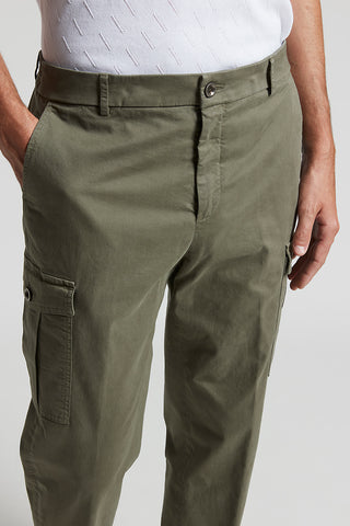 Stretch cotton gabardine chino trousers