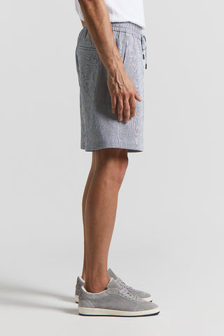 Stretch cotton seersucker shorts