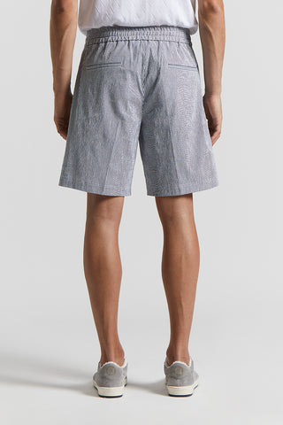 Stretch cotton seersucker shorts