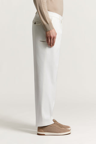 Pantalón ancho de sarga de algodón