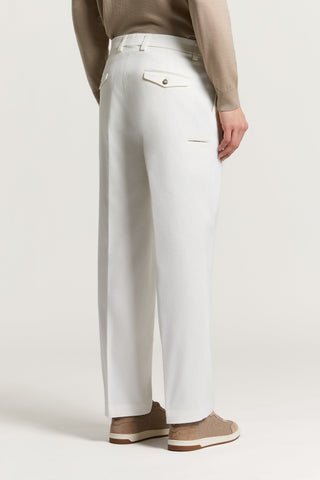 Pantalón ancho de sarga de algodón