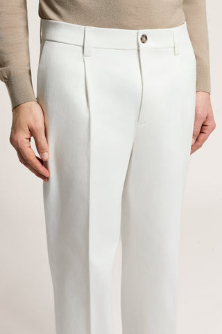 Pantalón ancho de sarga de algodón