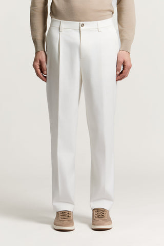 Pantalón ancho de sarga de algodón