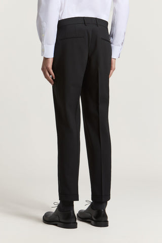 Technical wool canvas trousers