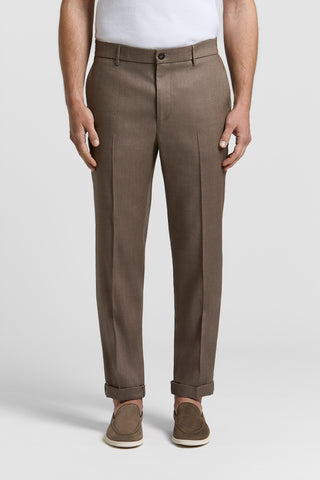 Linen-wool blend pants