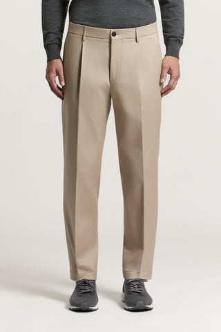 Pantalón de gabardina de lana y algodón