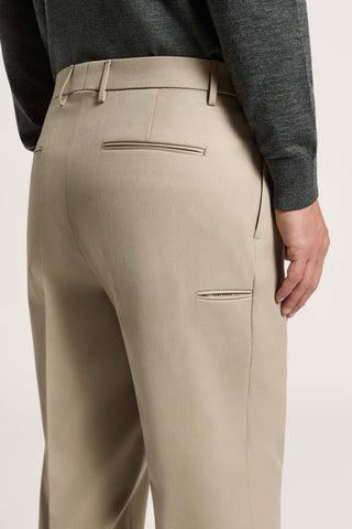 Pantalón de gabardina de lana y algodón