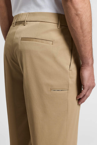 Pure cotton gabardine trousers with darts