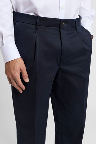 Pleated Cotton Gabardine Trousers