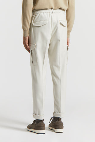Wool-blend cargo trousers