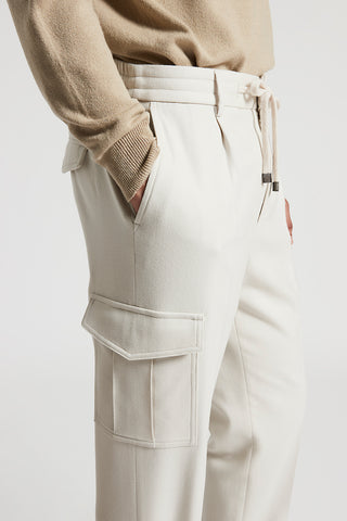 Wool-blend cargo trousers