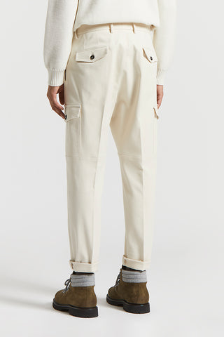 Cotton gabardine cargo trousers