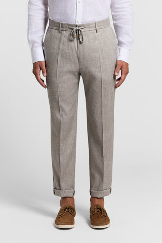 Linen wool jogger trousers