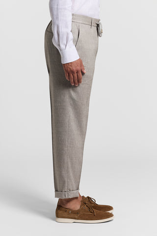 Linen wool jogger trousers
