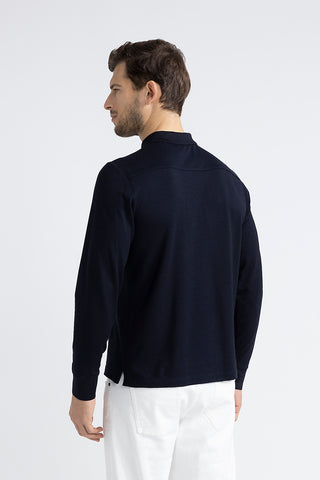 Soft cotton and tencel pique polo shirt  