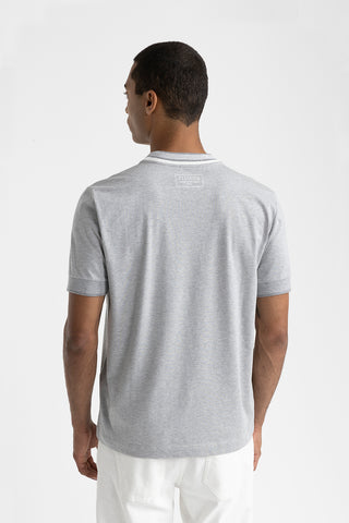 Pure cotton jersey T-shirt with knitted details  